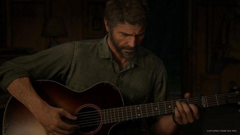 the last of us part joel playing guitar