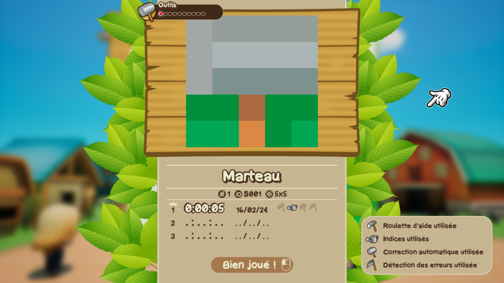 Piczle Cross : Story of Seasons - Page de résultat d'un logigraphe