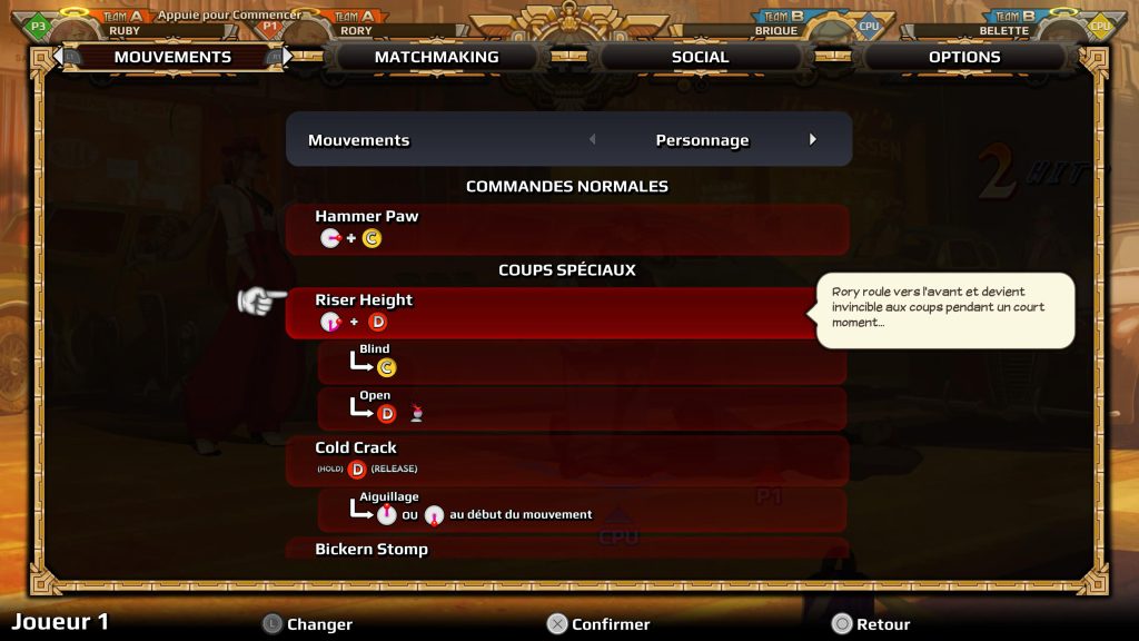 Diesel Legacy - Liste de coups