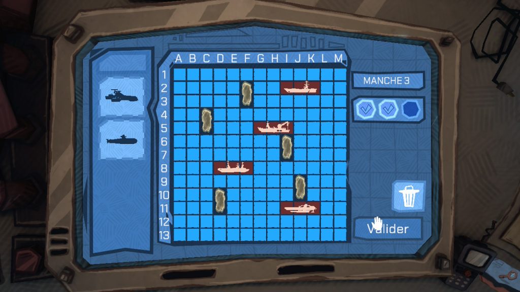 How 2 Escape : Lost Submarine plan bataille navale